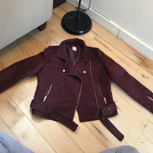 Lauren Conrad - Maroon suede biker jacket